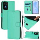 For TCL 50 SE Skin Feel Solid Color Leather Phone Case with Lanyard(Green) - 1