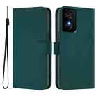 For TCL 50 SE Skin Feel Solid Color Leather Phone Case with Lanyard(Dark Green) - 2