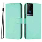 For TCL 50 XE Skin Feel Solid Color Leather Phone Case with Lanyard(Mint Green) - 2