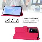 For TCL 50 XE Skin Feel Solid Color Leather Phone Case with Lanyard(Rose Red) - 3