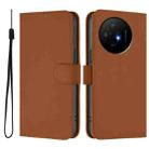 For TCL 50 XL Skin Feel Solid Color Leather Phone Case with Lanyard(Brown) - 2