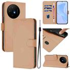 For TCL 50 XL Skin Feel Solid Color Leather Phone Case with Lanyard(Nude) - 1