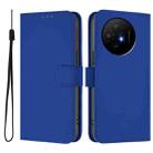 For TCL 50 XL Skin Feel Solid Color Leather Phone Case with Lanyard(Dark Blue) - 2