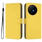 For TCL 50 XL Skin Feel Solid Color Leather Phone Case with Lanyard(Lemon Yellow) - 2