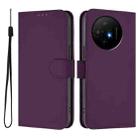 For TCL 50 XL Skin Feel Solid Color Leather Phone Case with Lanyard(Violet) - 2