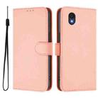 For TCL 201 Skin Feel Solid Color Leather Phone Case with Lanyard(Pink) - 2