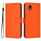 For TCL 201 Skin Feel Solid Color Leather Phone Case with Lanyard(Orange) - 2