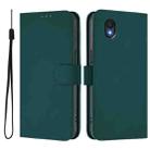 For TCL 201 Skin Feel Solid Color Leather Phone Case with Lanyard(Dark Green) - 2