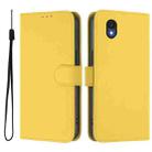 For TCL 201 Skin Feel Solid Color Leather Phone Case with Lanyard(Lemon Yellow) - 2