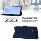 For TCL 201 Skin Feel Solid Color Leather Phone Case with Lanyard(Navy Blue) - 3