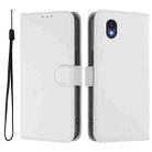 For TCL 201 Skin Feel Solid Color Leather Phone Case with Lanyard(White) - 2