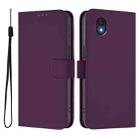 For TCL 201 Skin Feel Solid Color Leather Phone Case with Lanyard(Violet) - 2