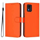 For TCL 303 Skin Feel Solid Color Leather Phone Case with Lanyard(Orange) - 2