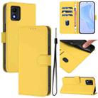 For TCL 303 Skin Feel Solid Color Leather Phone Case with Lanyard(Lemon Yellow) - 1