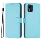 For TCL 303 Skin Feel Solid Color Leather Phone Case with Lanyard(Sky Blue) - 2