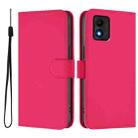 For TCL 303 Skin Feel Solid Color Leather Phone Case with Lanyard(Rose Red) - 2