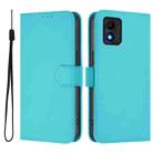 For TCL 303 Skin Feel Solid Color Leather Phone Case with Lanyard(Lake Blue) - 2