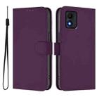 For TCL 303 Skin Feel Solid Color Leather Phone Case with Lanyard(Violet) - 2