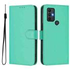 For TCL 305 / 306 / 30 SE AL02 Skin Feel Solid Color Leather Phone Case with Lanyard(Green) - 2