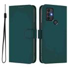 For TCL 305 / 306 / 30 SE AL02 Skin Feel Solid Color Leather Phone Case with Lanyard(Dark Green) - 2
