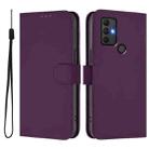 For TCL 305 / 306 / 30 SE AL02 Skin Feel Solid Color Leather Phone Case with Lanyard(Violet) - 2