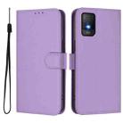 For TCL 403 Skin Feel Solid Color Leather Phone Case with Lanyard(Lavender Purple) - 2