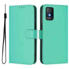 For TCL 403 Skin Feel Solid Color Leather Phone Case with Lanyard(Green) - 2