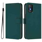 For TCL 403 Skin Feel Solid Color Leather Phone Case with Lanyard(Dark Green) - 2