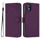 For TCL 403 Skin Feel Solid Color Leather Phone Case with Lanyard(Violet) - 2