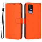 For TCL 405 / 406 / 408 Skin Feel Solid Color Leather Phone Case with Lanyard(Orange) - 2