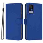 For TCL 405 / 406 / 408 Skin Feel Solid Color Leather Phone Case with Lanyard(Dark Blue) - 2