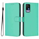 For TCL 405 / 406 / 408 Skin Feel Solid Color Leather Phone Case with Lanyard(Green) - 2