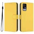 For TCL 405 / 406 / 408 Skin Feel Solid Color Leather Phone Case with Lanyard(Lemon Yellow) - 2