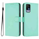For TCL 405 / 406 / 408 Skin Feel Solid Color Leather Phone Case with Lanyard(Mint Green) - 2