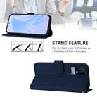 For TCL 405 / 406 / 408 Skin Feel Solid Color Leather Phone Case with Lanyard(Navy Blue) - 3