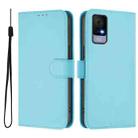 For TCL 405 / 406 / 408 Skin Feel Solid Color Leather Phone Case with Lanyard(Sky Blue) - 2