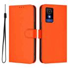 For TCL 501 Skin Feel Solid Color Leather Phone Case with Lanyard(Orange) - 2