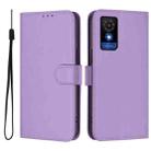 For TCL 501 Skin Feel Solid Color Leather Phone Case with Lanyard(Lavender Purple) - 2