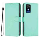 For TCL 501 Skin Feel Solid Color Leather Phone Case with Lanyard(Mint Green) - 2