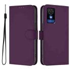 For TCL 501 Skin Feel Solid Color Leather Phone Case with Lanyard(Violet) - 2