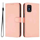 For TCL 502 Skin Feel Solid Color Leather Phone Case with Lanyard(Pink) - 2