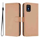 For TCL 502 Skin Feel Solid Color Leather Phone Case with Lanyard(Nude) - 2