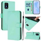 For TCL 502 Skin Feel Solid Color Leather Phone Case with Lanyard(Mint Green) - 1