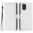 For TCL 502 Skin Feel Solid Color Leather Phone Case with Lanyard(White) - 2