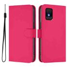 For TCL 502 Skin Feel Solid Color Leather Phone Case with Lanyard(Rose Red) - 2