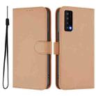 For TCL Stylus Skin Feel Solid Color Leather Phone Case with Lanyard(Nude) - 2