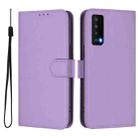 For TCL Stylus Skin Feel Solid Color Leather Phone Case with Lanyard(Lavender Purple) - 2