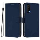 For TCL Stylus Skin Feel Solid Color Leather Phone Case with Lanyard(Navy Blue) - 2