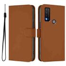 For TCL 20 R 5G Skin Feel Solid Color Leather Phone Case with Lanyard(Brown) - 2