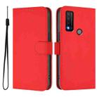 For TCL 20 R 5G Skin Feel Solid Color Leather Phone Case with Lanyard(Red) - 2